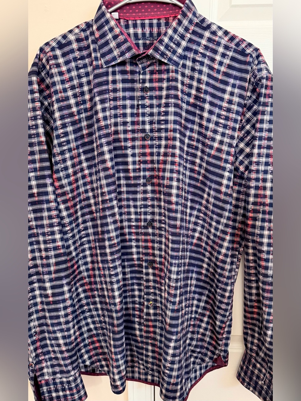 Luciano Visconti Black Shirt Mens XL Multicolor Print All Over Flip Cuff Button
